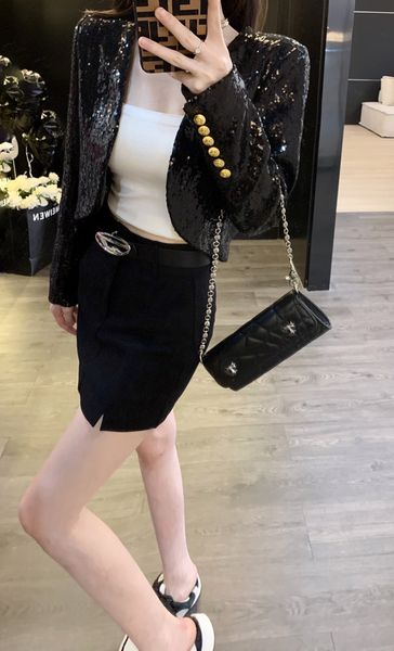 cel1 home 2023 spring women's brand jacket new women autumn winter ootd fashion jacket metal buckle jacket sequins coat grade cardigan, Black;brown
cel1 home 2023 spring women's brand jacket new women autumn winter ootd fashion jacket metal buckle jacket sequins coat grade cardigan, Black;brown