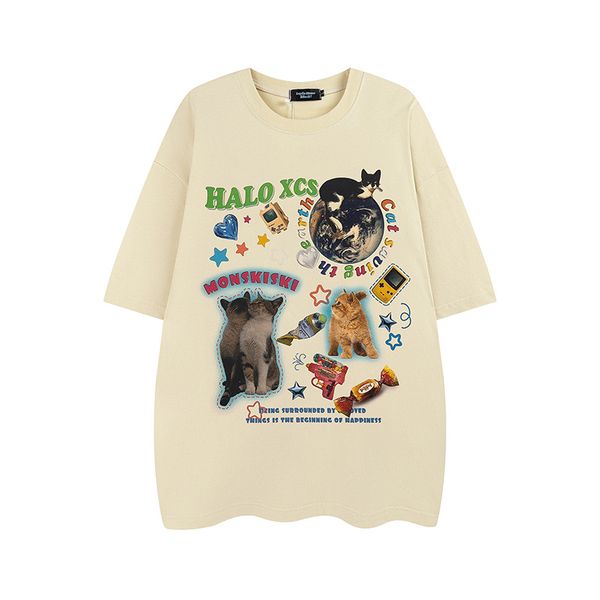 men's t-shirts american vintage cute planet cat t digital direct spray short sleeve t-shirt women's couple loose fit top, White;black
men's t-shirts american vintage cute planet cat t digital direct spray short sleeve t-shirt women's couple loose fit top, White;black