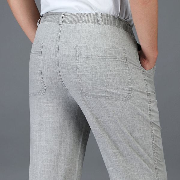 men's pants cotton linen men trousers casual work wear office summer thin elastic waist business full length 230428, Black
men's pants cotton linen men trousers casual work wear office summer thin elastic waist business full length 230428, Black