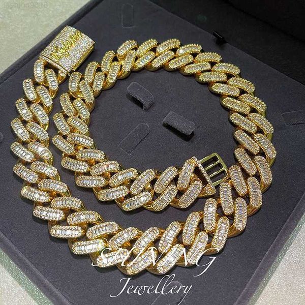 22mm yellow gold iced out lab diamonds hip hop baguette moissanite mens cuban chain, Silver
22mm yellow gold iced out lab diamonds hip hop baguette moissanite mens cuban chain, Silver