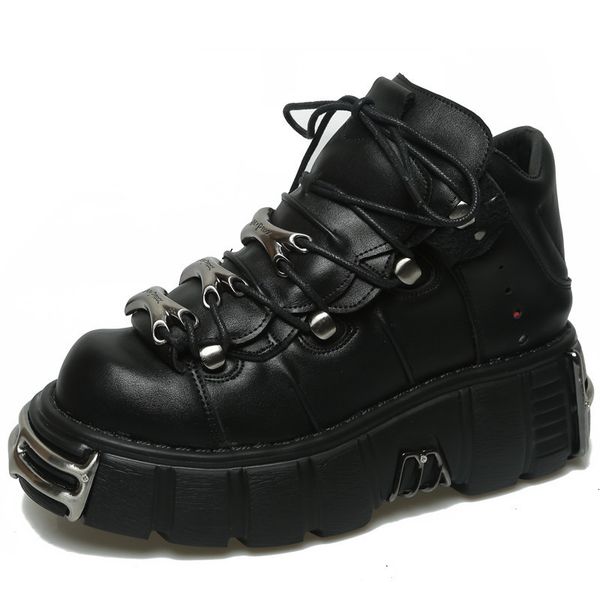 dress shoes thick soled shoe spring and autumn leather high increase punk dark gothic metal cake sports casual 230504, Black
dress shoes thick soled shoe spring and autumn leather high increase punk dark gothic metal cake sports casual 230504, Black