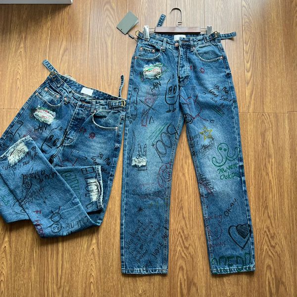 2023 jeans for mens retro brand denim pants casual classic trousers vintage cursive letters and cartoon designs vintage wash style foot zipp, Blue
2023 jeans for mens retro brand denim pants casual classic trousers vintage cursive letters and cartoon designs vintage wash style foot zipp, Blue