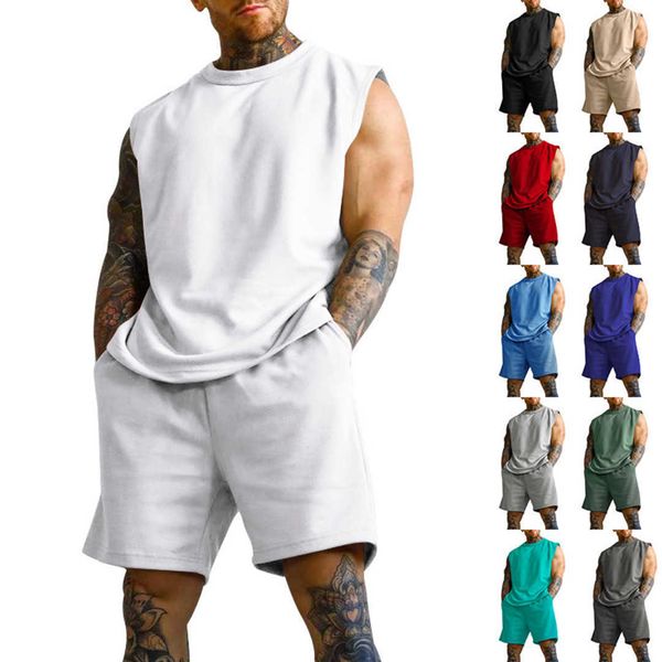 men's new summer fashion men sleeveless sports set men's casual thin solid sweetheart two piece set jogging suits, Gray
men's new summer fashion men sleeveless sports set men's casual thin solid sweetheart two piece set jogging suits, Gray