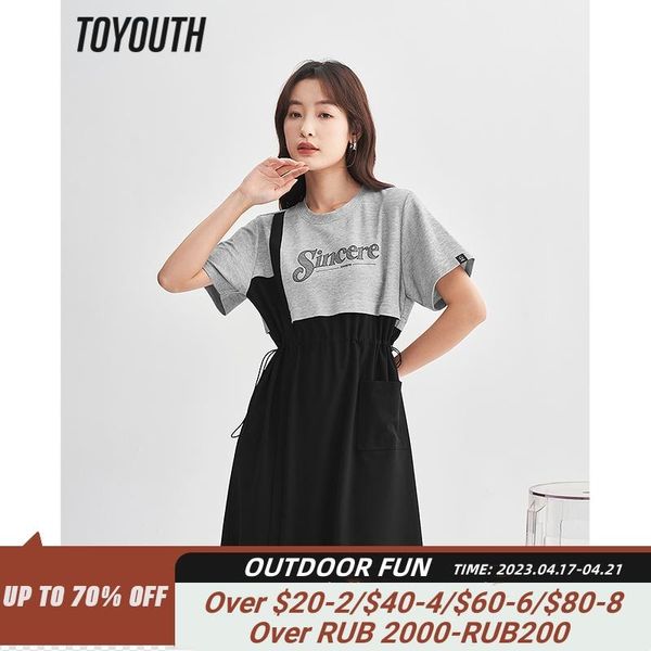 dresses toyouth women fake two piece dress 2023 summer short sleeve o neck elastic waist letter print pocket casual midlength skirt, Black;gray
dresses toyouth women fake two piece dress 2023 summer short sleeve o neck elastic waist letter print pocket casual midlength skirt, Black;gray