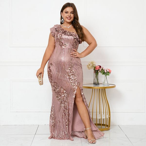 plus size dresses size slash neck ruffles pink sequin evening slit party maxi dres long prom 230504, Black
plus size dresses size slash neck ruffles pink sequin evening slit party maxi dres long prom 230504, Black