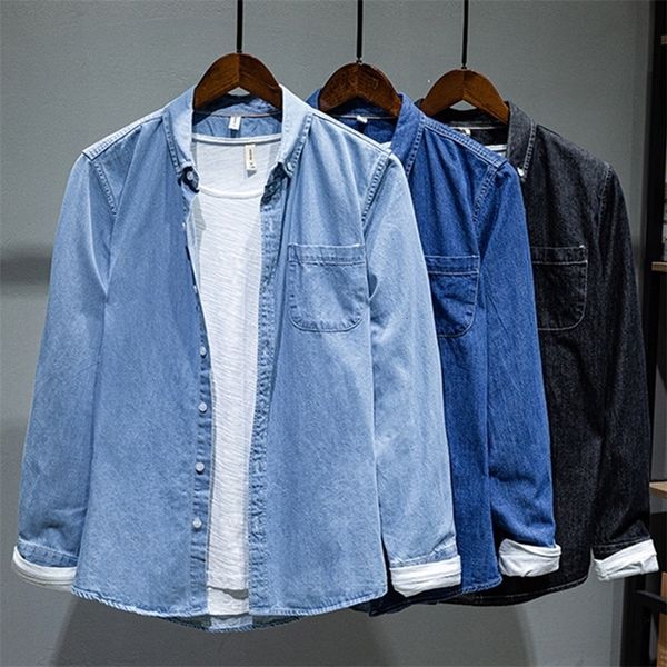 men's casual shirts s-xxxxl 100% cotton men's denim long sleeve shirt four seasons new business fashion retro casual shirt jacket, White;black
men's casual shirts s-xxxxl 100% cotton men's denim long sleeve shirt four seasons new business fashion retro casual shirt jacket, White;black