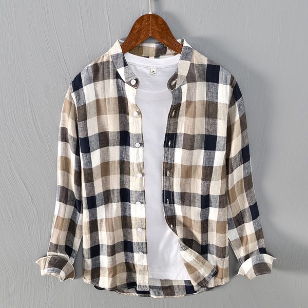 men's casual shirts men clothing fresh striped linen long-sleeved plaid shirt men's youth casual shirt 230505, White;black
men's casual shirts men clothing fresh striped linen long-sleeved plaid shirt men's youth casual shirt 230505, White;black
