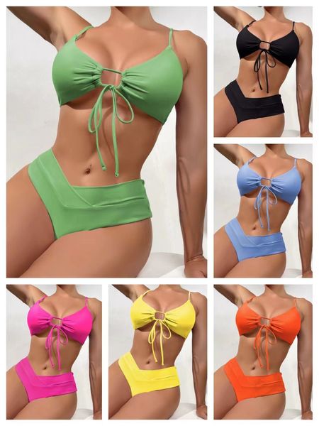 2023 new six color solid lace bow split designer swimsuit for women 2023 bikini in europe and america swimsuits, White;black
2023 new six color solid lace bow split designer swimsuit for women 2023 bikini in europe and america swimsuits, White;black