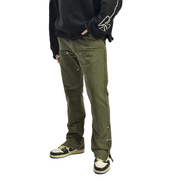 men's pants vintage mens straight overalls high street solid color washed rivet side zipper trousers slim fit cargo pant for men women, Black
men's pants vintage mens straight overalls high street solid color washed rivet side zipper trousers slim fit cargo pant for men women, Black