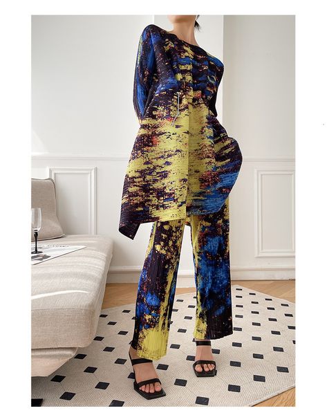 womens two piece pants miyake pleated camouflage graffiti loose large waist long oose wide leg fashion twopiece set summer 230505, White
womens two piece pants miyake pleated camouflage graffiti loose large waist long oose wide leg fashion twopiece set summer 230505, White