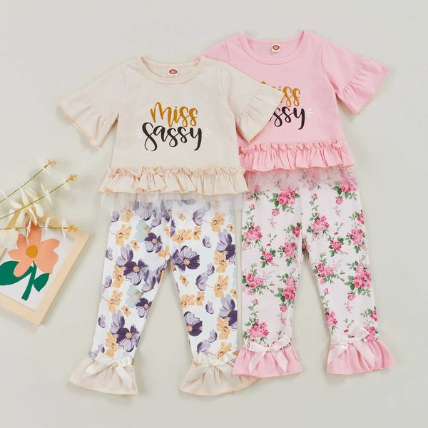 clothing sets focusnorm 2pcs infant kids girls summer clothes sets 0-6y letter ruffles mesh short sleeve t shirts+flowers flare pants aa2305, White
clothing sets focusnorm 2pcs infant kids girls summer clothes sets 0-6y letter ruffles mesh short sleeve t shirts+flowers flare pants aa2305, White