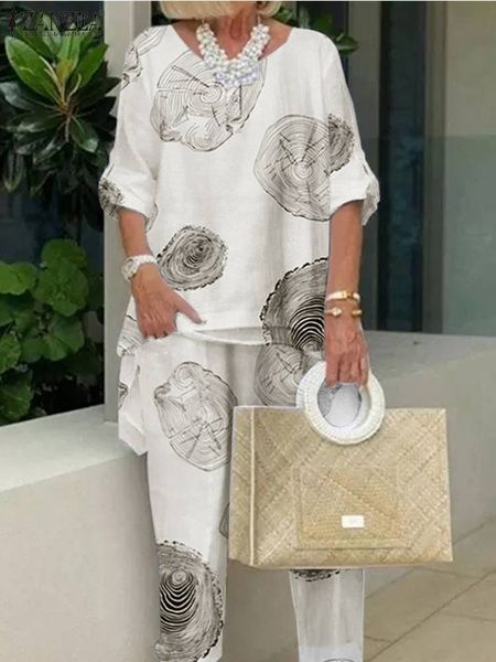 womens two piece pants zanzea summer vintage floral printed pant sets women matching casual 34 sleeve blouse suits loose urban tracksuit 2pc, White
womens two piece pants zanzea summer vintage floral printed pant sets women matching casual 34 sleeve blouse suits loose urban tracksuit 2pc, White