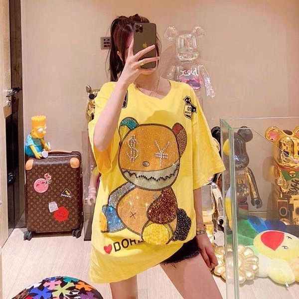 women's t-shirt european goods extra large women's wear heavy industry drill bear loose 2300kg short sleeve tshirt female j230504, White
women's t-shirt european goods extra large women's wear heavy industry drill bear loose 2300kg short sleeve tshirt female j230504, White