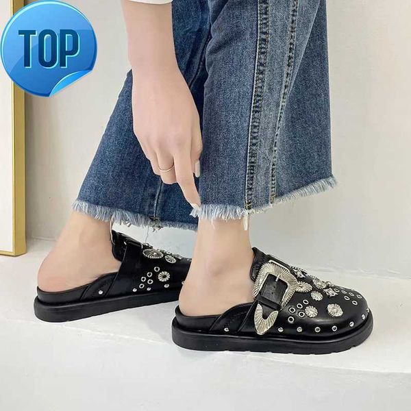 slippers summer women platform punk rock leather mules creative metal fittings casual party shoes female outdoor slides tess, Black
slippers summer women platform punk rock leather mules creative metal fittings casual party shoes female outdoor slides tess, Black
