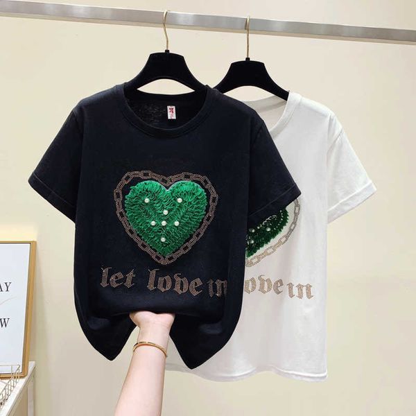 women's t-shirt women's summer tshirts casual oneck short sleeve korean girls heart embroidery white black tee roupas femininas s
women's t-shirt women's summer tshirts casual oneck short sleeve korean girls heart embroidery white black tee roupas femininas s