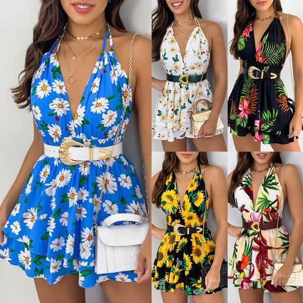 2023 dress women's flower sleeveless open back strap beach sun above knee/ mini wide-waisted, White
2023 dress women's flower sleeveless open back strap beach sun above knee/ mini wide-waisted, White