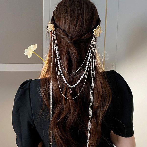 fashion pearl rhinestone flower long tassel hairpin headdress creative bridal wedding hair clip hairwear hair accessories, Golden;silver
fashion pearl rhinestone flower long tassel hairpin headdress creative bridal wedding hair clip hairwear hair accessories, Golden;silver