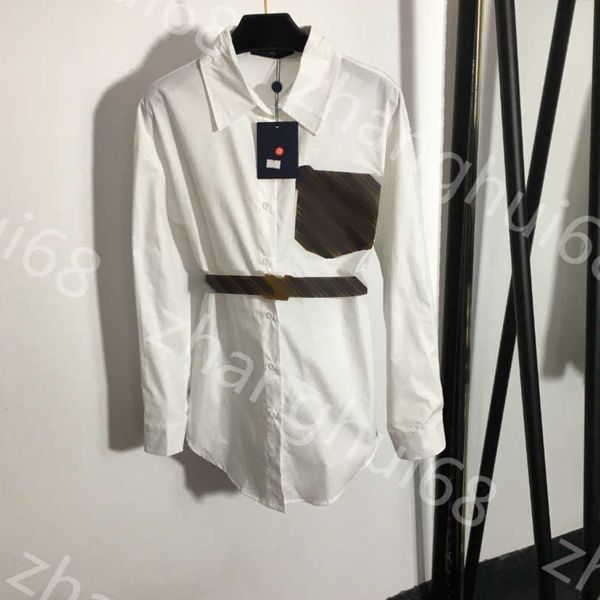 23ss womens designer clothing high neck blouse women shirt logo patchwork leather pocket belt tucked waist lapel long-sleeved shirt women cl, White
23ss womens designer clothing high neck blouse women shirt logo patchwork leather pocket belt tucked waist lapel long-sleeved shirt women cl, White