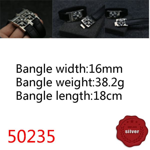 50235 hip hop s925 sterling silver genuine leather bracelet punk style vintage boat cross personalized cross flower sacred sword letter jewe, Black
50235 hip hop s925 sterling silver genuine leather bracelet punk style vintage boat cross personalized cross flower sacred sword letter jewe, Black