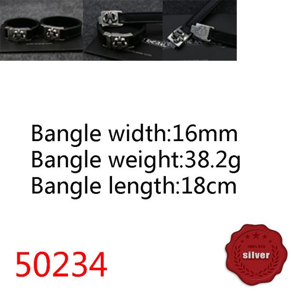 50234 hip hop s925 sterling silver genuine leather bracelet punk style vintage boat anchor personalized cross flower sacred sword letter jew, Black
50234 hip hop s925 sterling silver genuine leather bracelet punk style vintage boat anchor personalized cross flower sacred sword letter jew, Black