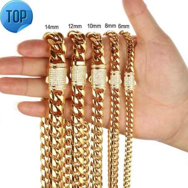 fashion 6mm-14mm men's 18k gold plated white zircon micro buckle stainless steel cuban link chain necklace hip hop jewelry, Silver
fashion 6mm-14mm men's 18k gold plated white zircon micro buckle stainless steel cuban link chain necklace hip hop jewelry, Silver