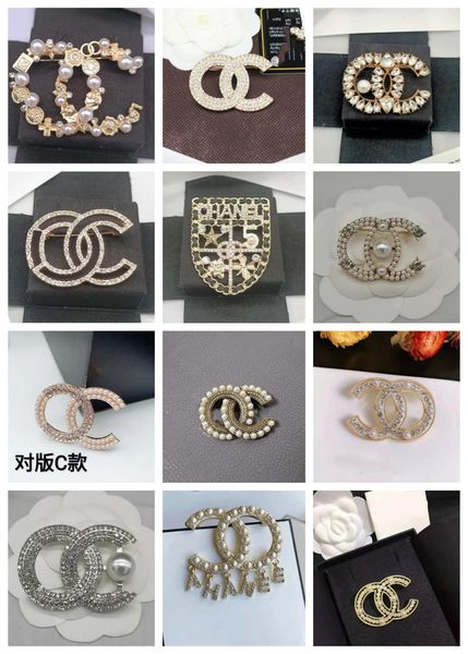 20style luxury brand designer letter pins brooches women crystal pearl brooch suit pin wedding party jewerlry accessories gifts, Gray
20style luxury brand designer letter pins brooches women crystal pearl brooch suit pin wedding party jewerlry accessories gifts, Gray