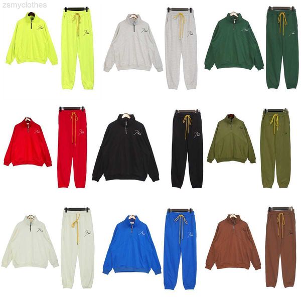 men's hoodies sweatshirts men women streetwear loose embroidered rhude suit autumn winter half zipper drawstring jackets +sweatpants su, Black
men's hoodies sweatshirts men women streetwear loose embroidered rhude suit autumn winter half zipper drawstring jackets +sweatpants su, Black