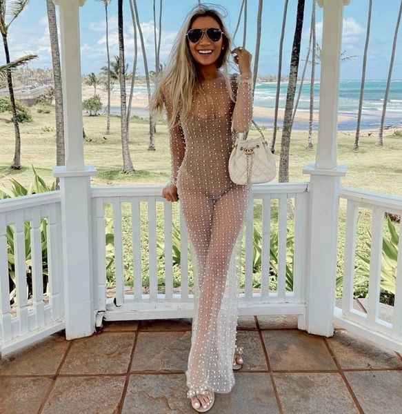 women's swimwear yiiciovy bikini coverups dress ladies long sleeve with pearl decoration see through mesh sheer pool party es 230506, White;black
women's swimwear yiiciovy bikini coverups dress ladies long sleeve with pearl decoration see through mesh sheer pool party es 230506, White;black