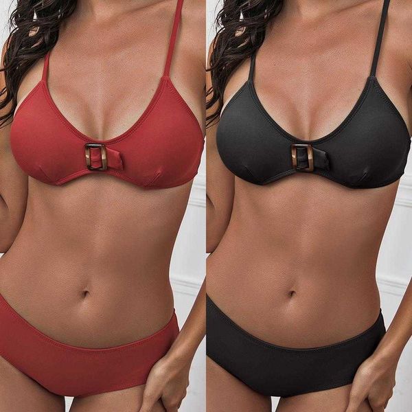 bai lan bikini womens seperated swimwear solid color nylon swimsuit, White;black 
bai lan bikini womens seperated swimwear solid color nylon swimsuit, White;black
