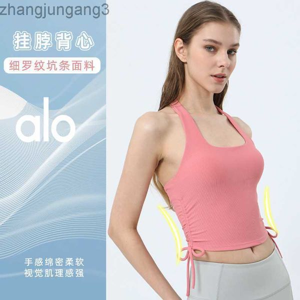 desginer alo yoga women's fitness suit spring/summer new drawstring tank with chest pad hanging neck running sports top, White
desginer alo yoga women's fitness suit spring/summer new drawstring tank with chest pad hanging neck running sports top, White