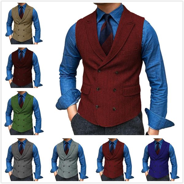 blazers men's double breasted tweed vest retro notch lapel retro waistcoat herringbone steampunk, White;black
blazers men's double breasted tweed vest retro notch lapel retro waistcoat herringbone steampunk, White;black