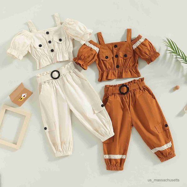 clothing sets kids infant baby girls summer outfits off shoulder short sleeve cold shoulder shirt and cargo pants set 1-6t, White
clothing sets kids infant baby girls summer outfits off shoulder short sleeve cold shoulder shirt and cargo pants set 1-6t, White