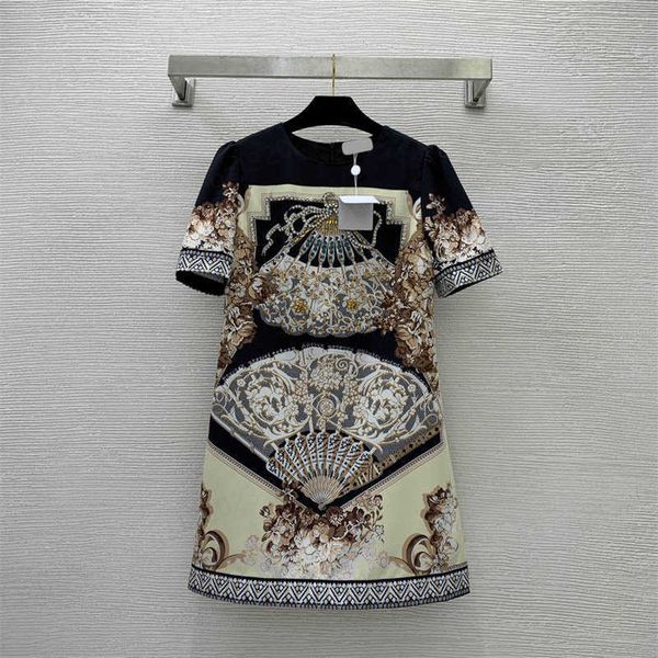 retro style women designer dress chest with diamonds scalloped vintage floral print a-line round neck dresses summer comfortable women cloth, Black;gray
retro style women designer dress chest with diamonds scalloped vintage floral print a-line round neck dresses summer comfortable women cloth, Black;gray
