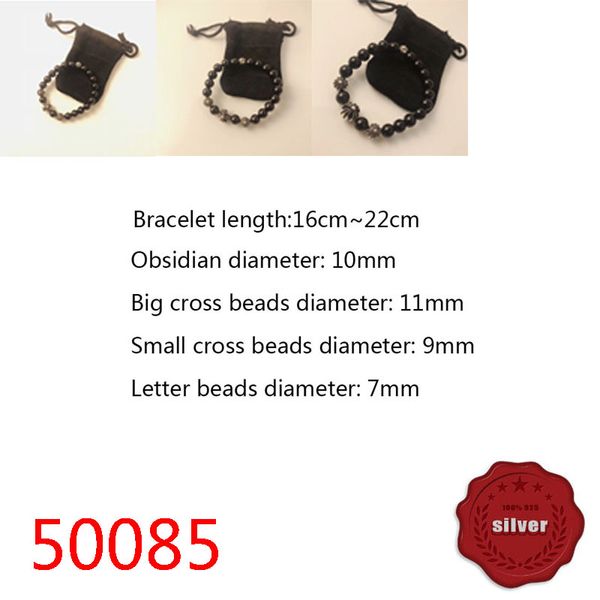 50085 hip hop s925 sterling silver bracelet punk style personality youth cross flower beads obsidian hand string letter jewelry popular acce, Golden;silver
50085 hip hop s925 sterling silver bracelet punk style personality youth cross flower beads obsidian hand string letter jewelry popular acce, Golden;silver