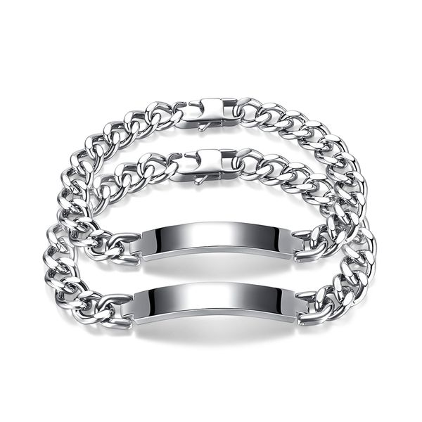 fashion simple cuban chain id bracelet stainless steel smooth link bracelets for women mens couple silver polished n1369, Black
fashion simple cuban chain id bracelet stainless steel smooth link bracelets for women mens couple silver polished n1369, Black