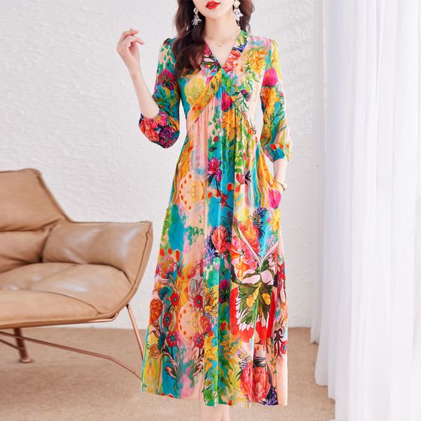 plus size dresses silk short sleeves women's flower print dress v-neck waist slim summer loose size over knee long dress 230506, Black
plus size dresses silk short sleeves women's flower print dress v-neck waist slim summer loose size over knee long dress 230506, Black