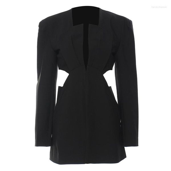 women blazer hollow out asymmetrical black women blazers and jackets irregular vintage long winter coat women, White;black
women blazer hollow out asymmetrical black women blazers and jackets irregular vintage long winter coat women, White;black