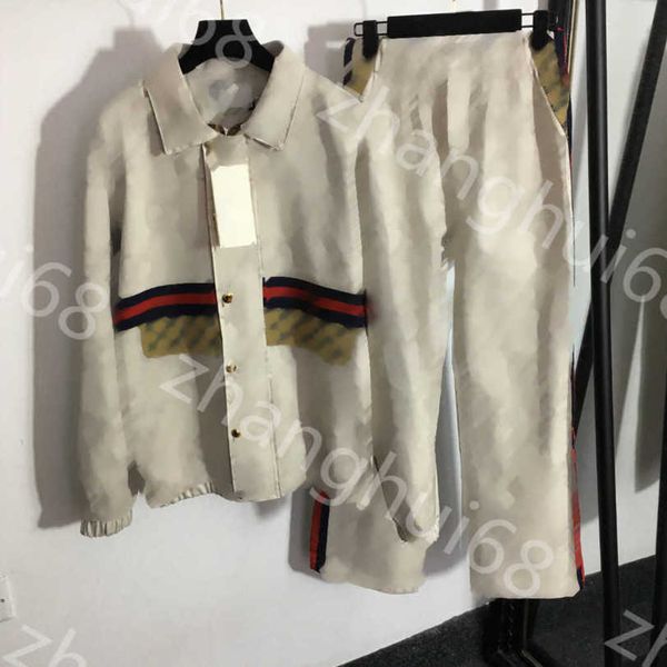 23ss womens designer clothing casual suit gg letter single breasted lapel long sleeve coat striped webbed border high waist wide leg trouser, Gray
23ss womens designer clothing casual suit gg letter single breasted lapel long sleeve coat striped webbed border high waist wide leg trouser, Gray