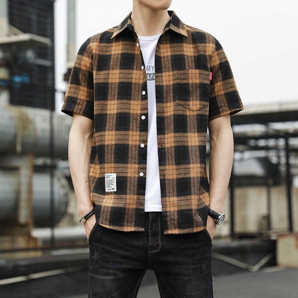 men's casual shirts checkered shirt men's fashion 2023 summer new short sleeve loose fit men's jacket korean style casual men, White;black
men's casual shirts checkered shirt men's fashion 2023 summer new short sleeve loose fit men's jacket korean style casual men, White;black