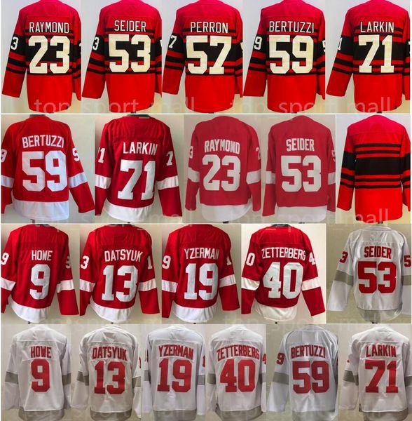reverse retro hockey 23 lucas raymond jersey 53 moritz seider 59 tyler bertuzzi 71 dylan larkin 9 gordie howe 19 steve yzerman 13 pavel dats, Black;red
reverse retro hockey 23 lucas raymond jersey 53 moritz seider 59 tyler bertuzzi 71 dylan larkin 9 gordie howe 19 steve yzerman 13 pavel dats, Black;red
