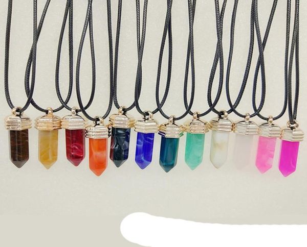 hexagonal chakra stone necklace crystal bullet shape gemstone resin pendant necklaces quartz pu leather chain necklace statement j7349670, Silver
hexagonal chakra stone necklace crystal bullet shape gemstone resin pendant necklaces quartz pu leather chain necklace statement j7349670, Silver