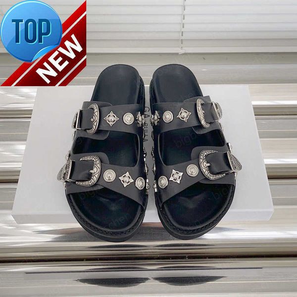 slippers ladies slippers designer beach sandals toga fashion thick bottom personality retro black rivets metal buckle a word with summer out
slippers ladies slippers designer beach sandals toga fashion thick bottom personality retro black rivets metal buckle a word with summer out