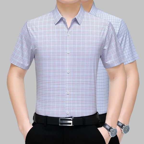 men's casual shirts silk men's shirt short sleeve 2023 summer fashion plaid men's business casual no iron men's, White;black
men's casual shirts silk men's shirt short sleeve 2023 summer fashion plaid men's business casual no iron men's, White;black