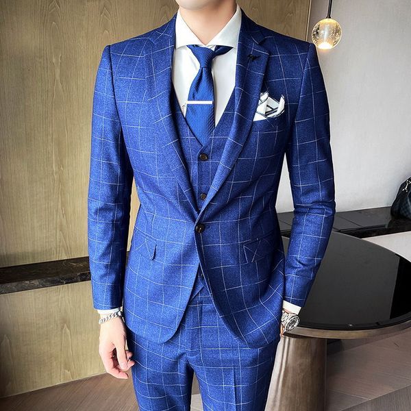 men's suits blazers boutique suit vest trousers men's fashion business gentleman comfortable plaid slim casual dress three-piece s, White;black
men's suits blazers boutique suit vest trousers men's fashion business gentleman comfortable plaid slim casual dress three-piece s, White;black