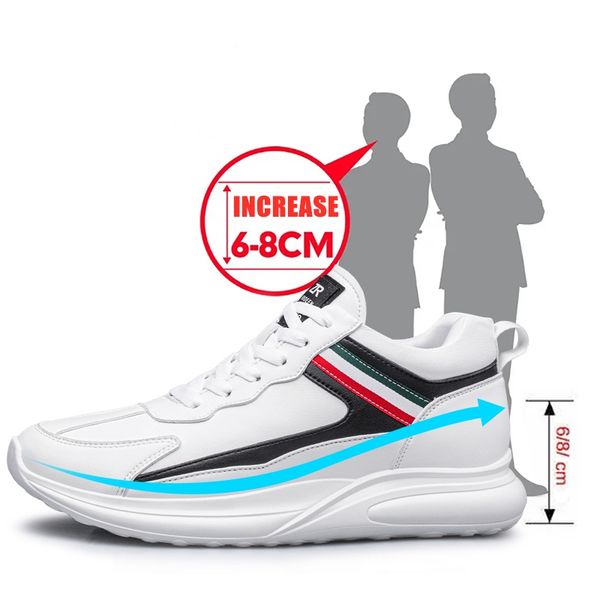 men elevator shoes height increase insole 6-8cm taller sports mens invisible high tall heel lift leather sneakers, Black
men elevator shoes height increase insole 6-8cm taller sports mens invisible high tall heel lift leather sneakers, Black
