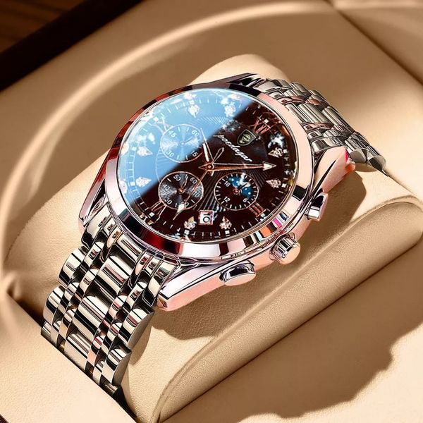 wristwatches poedagar men watch sport chronograph quartz watches brand luxury full steel waterproof luminous date man fashion wristwatch 230, Slivery;brown
wristwatches poedagar men watch sport chronograph quartz watches brand luxury full steel waterproof luminous date man fashion wristwatch 230, Slivery;brown