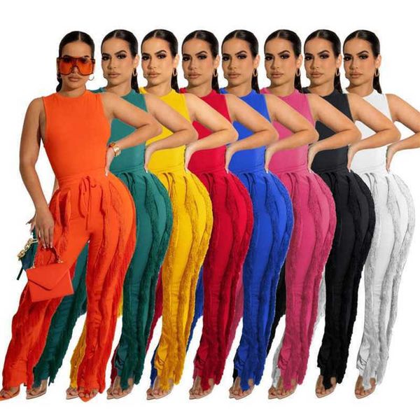 2023 two piece women sets tracksuits sleeveless vest drawstring tassel pants outfits, Gray
2023 two piece women sets tracksuits sleeveless vest drawstring tassel pants outfits, Gray