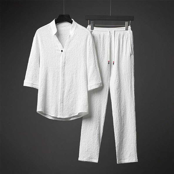 men's tracksuits summer style fashion casual solid color t-shirt suit high-quality cotton and linen two-piece 5xl, Gray
men's tracksuits summer style fashion casual solid color t-shirt suit high-quality cotton and linen two-piece 5xl, Gray