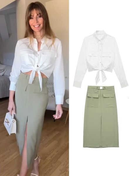 two piece dress women skirt suit highwaist metal clip buckle side zip skirts front patch pockets with flaps long sleeves short shirt sets 23, White
two piece dress women skirt suit highwaist metal clip buckle side zip skirts front patch pockets with flaps long sleeves short shirt sets 23, White