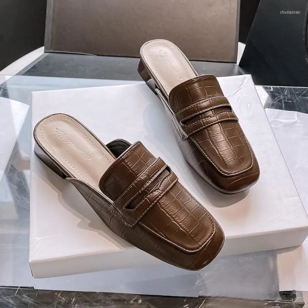 Slippers Alligator Mules Slip On Spring Women Shoes Closed Toe Slides Ladies Footwear Plus Sandalias Zapatos Mujer, 313-1 brown
Slippers Alligator Mules Slip On Spring Women Shoes Closed Toe Slides Ladies Footwear Plus Sandalias Zapatos Mujer, 313-1 brown